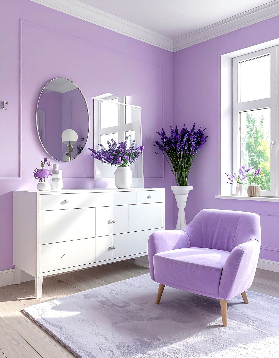 Small lavender living room - 30 lavender and white living room ideas