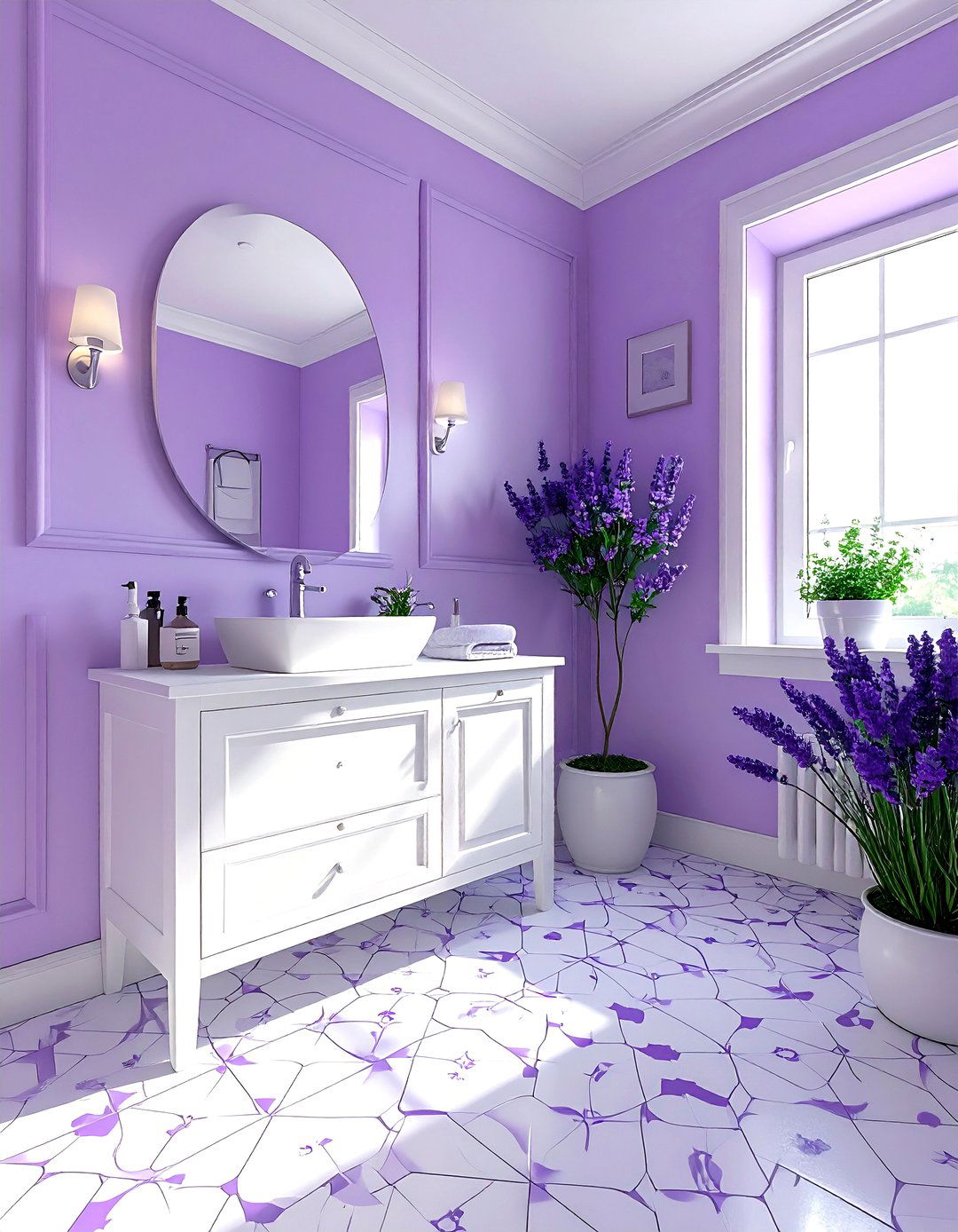 Small lavender powder room - 30 lavender and white bathroom ideas