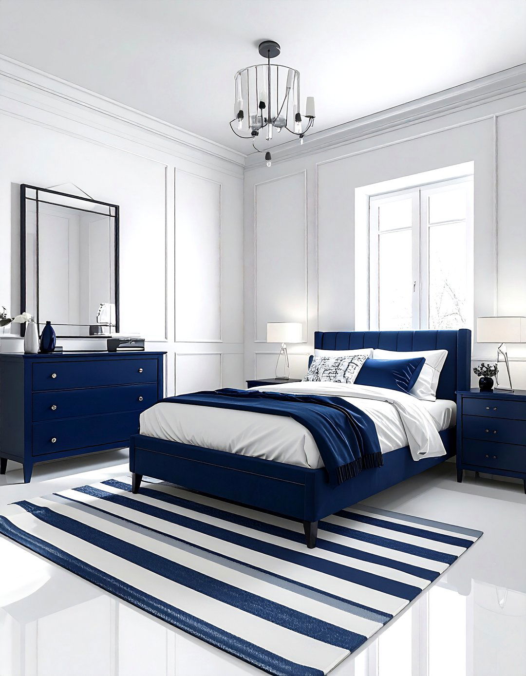 Small navy and white bedroom - 30 navy and white bedroom ideas