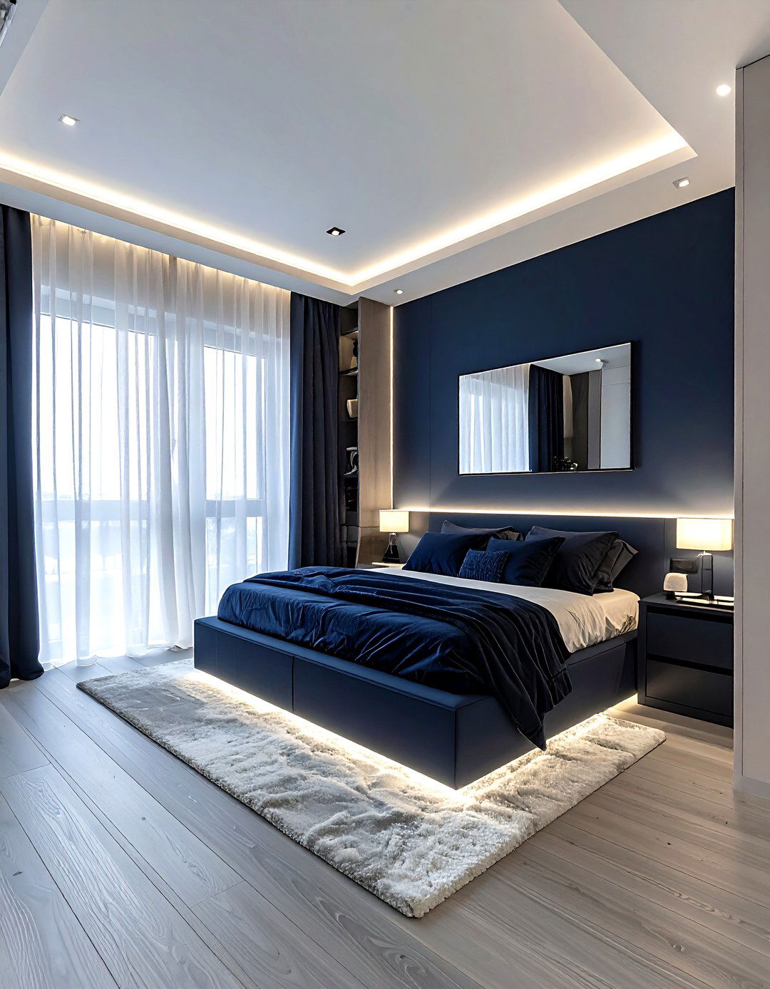 Small navy bedroom - 30 dark navy bedroom ideas