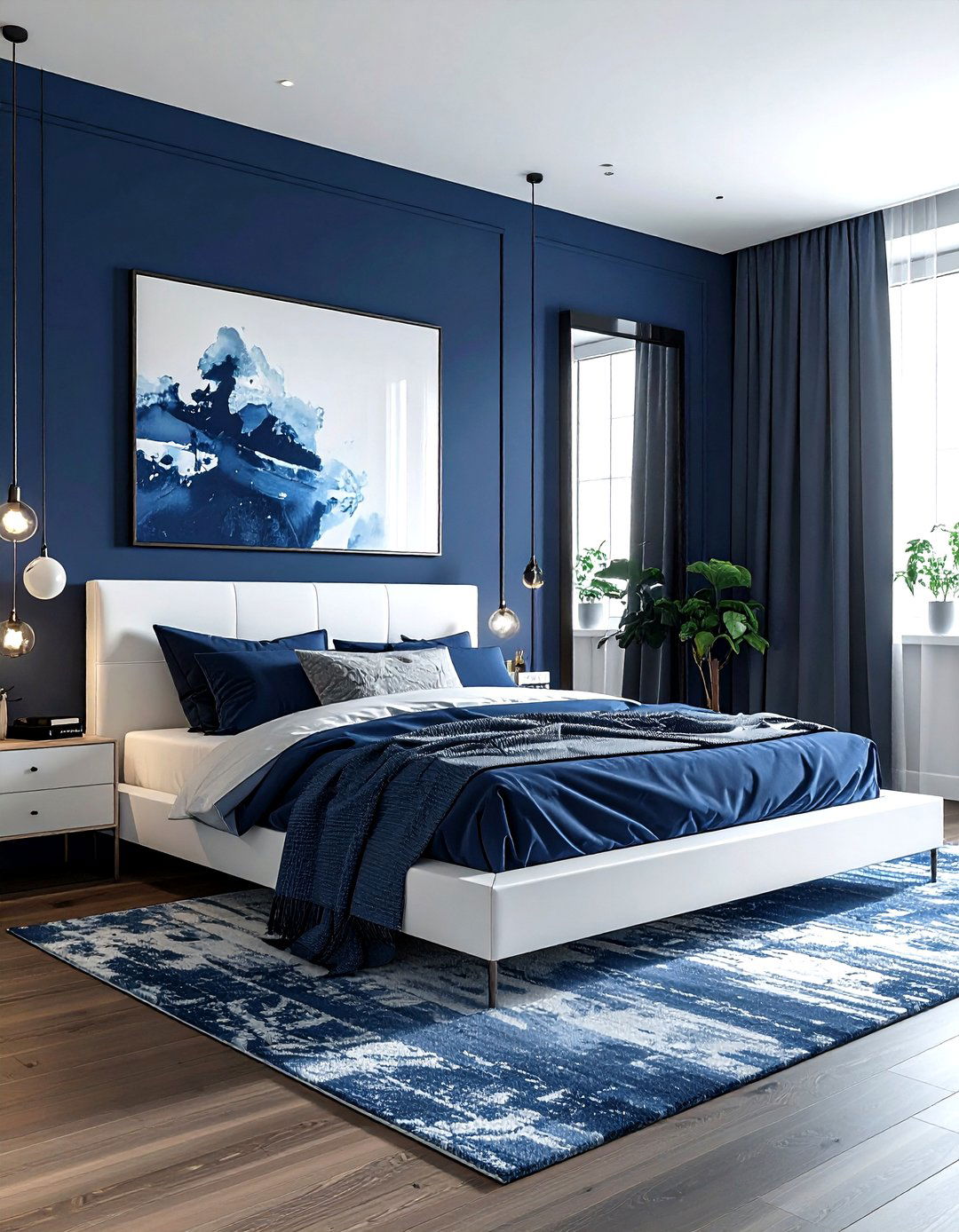 Small navy bedroom layout - 30 minimalist navy bedroom ideas