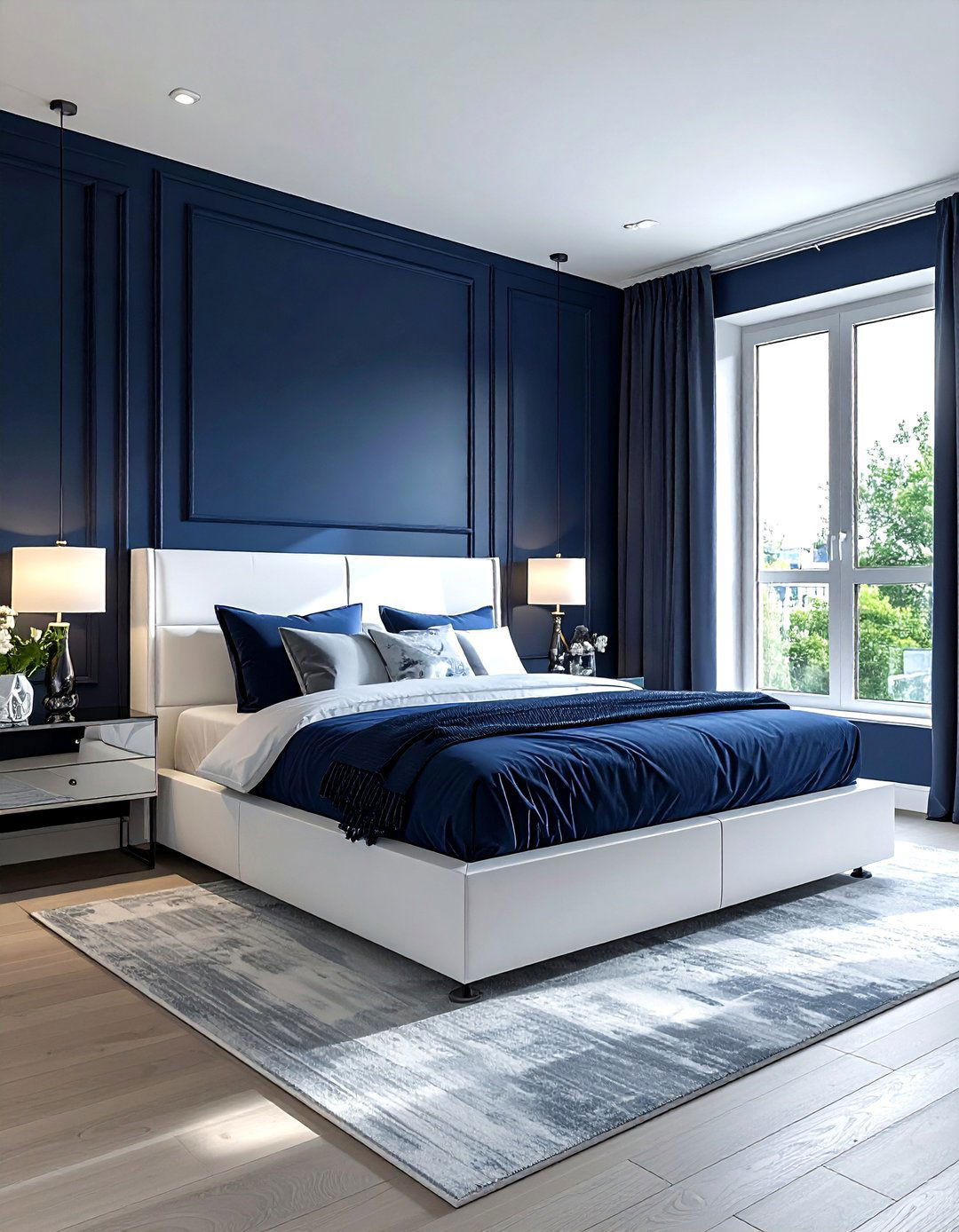 Small navy bedroom - 30 contemporary navy bedroom ideas
