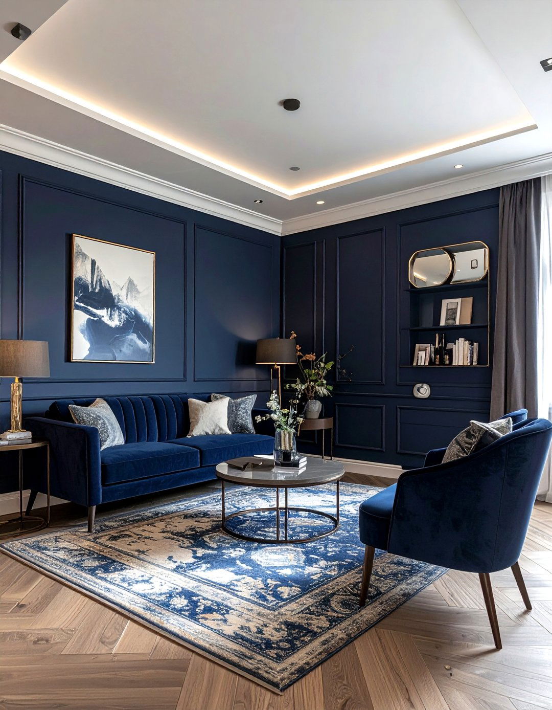 Small navy blue living room - 30 contemporary navy living room ideas