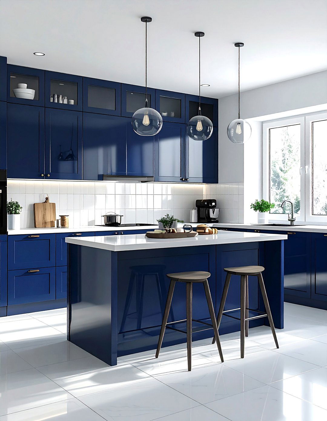 Small navy kitchen - 30 navy kitchen ideas