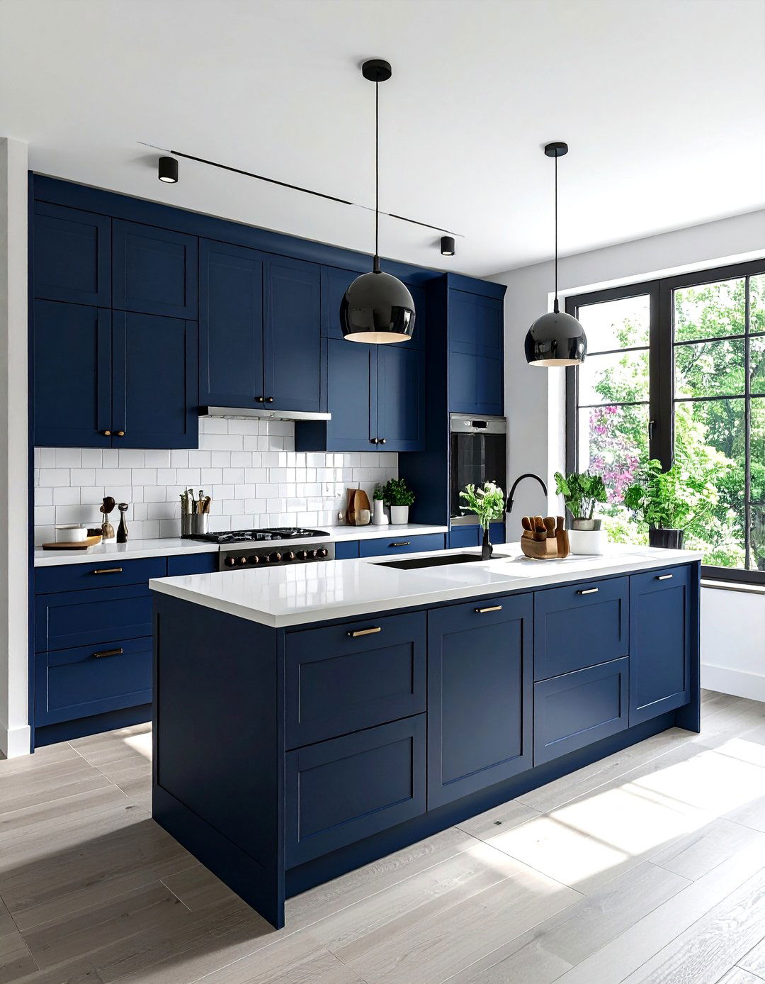 Small navy kitchen - 30 navy kitchen cabinet ideas