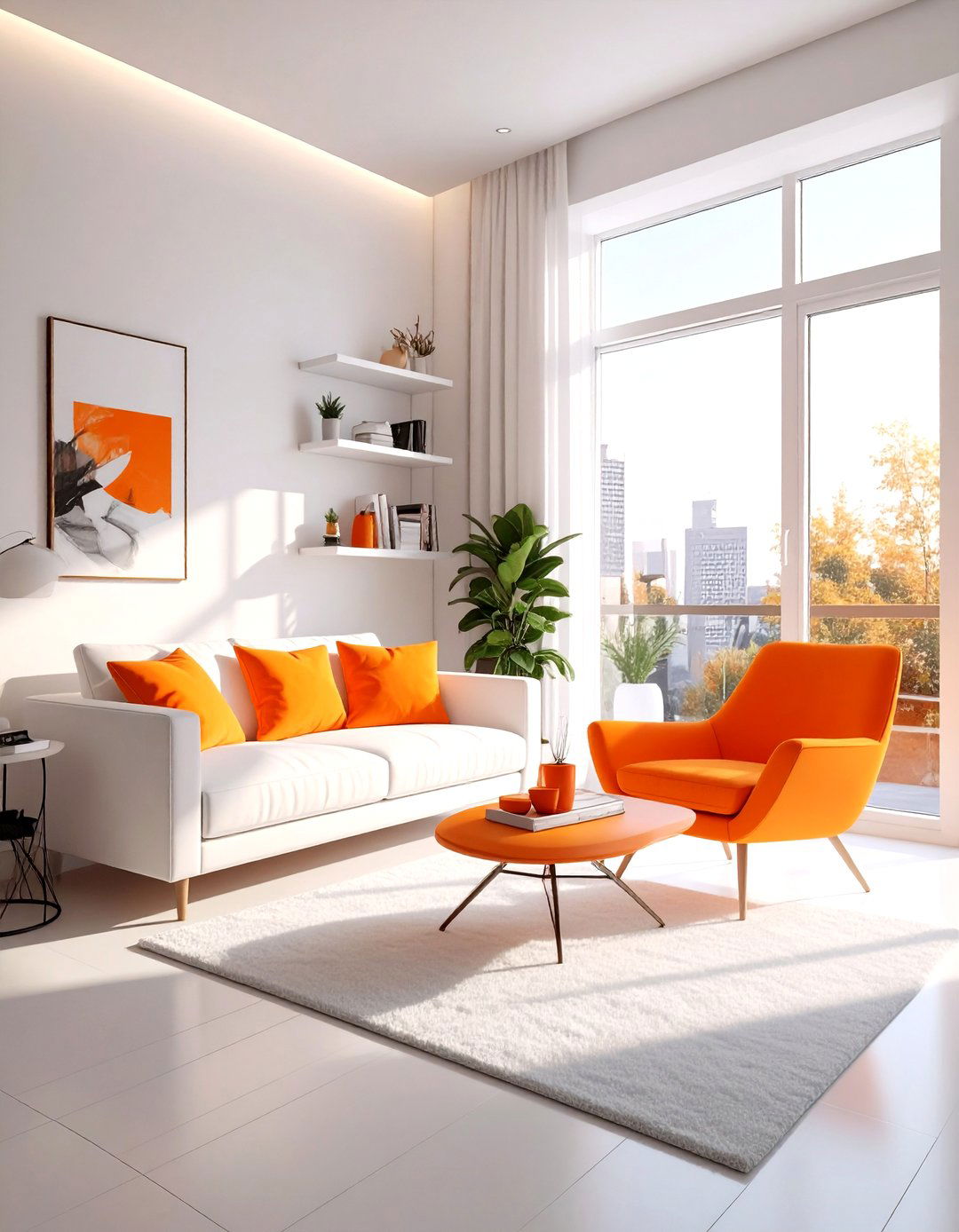 Small orange and white living room - 30 orange and white living room ideas