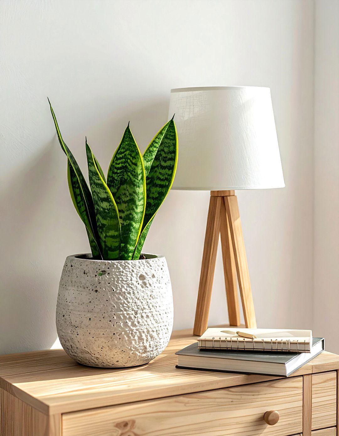 Small plant on nightstand - 30 nightstand vignette ideas