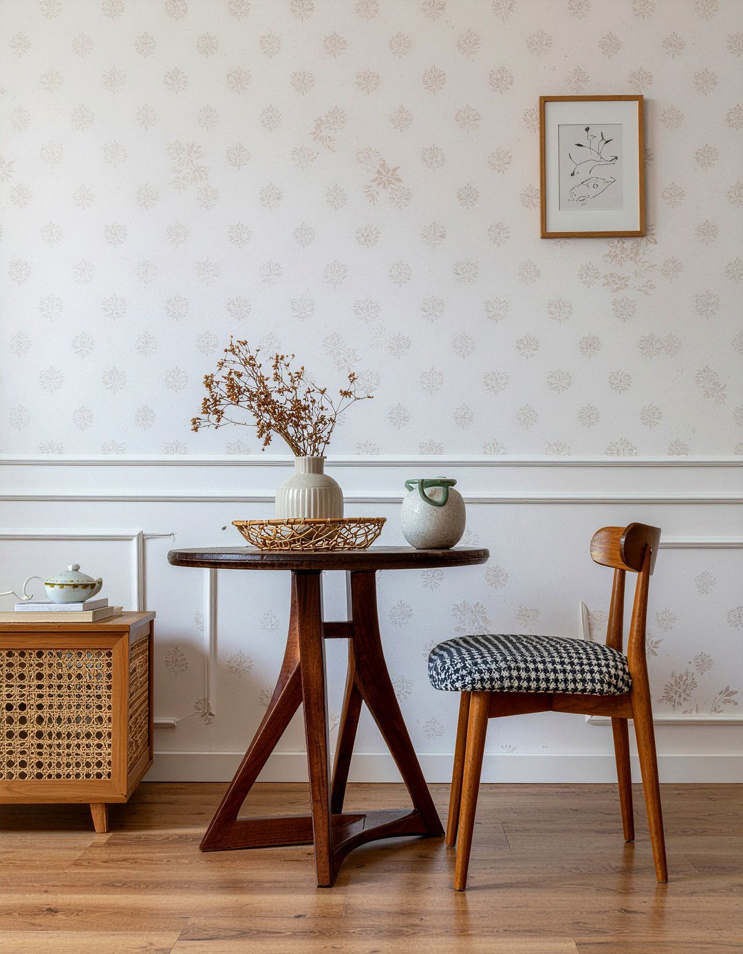 Small print damask wallpaper - 30 damask wallpaper dining room ideas