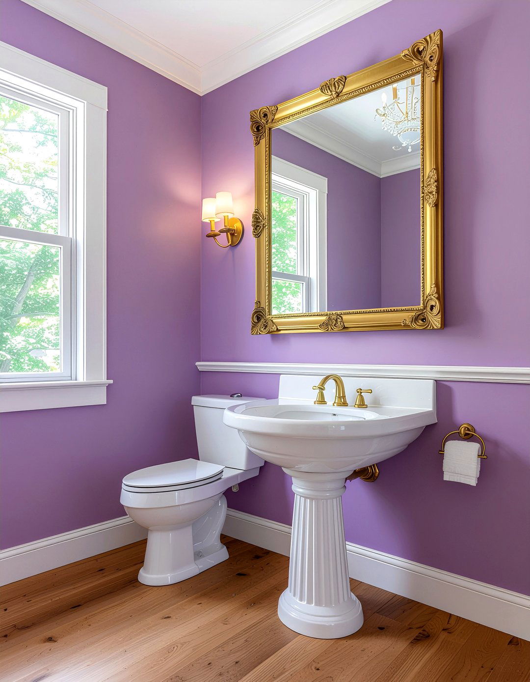 Small purple powder room - 30 purple bathroom ideas