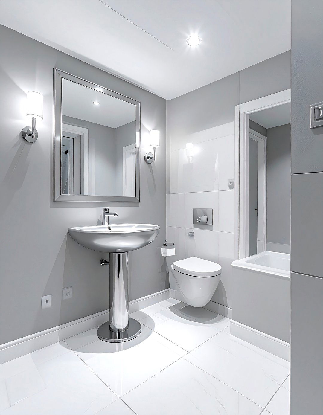 Small silver bathroom - 30 silver bathroom ideas