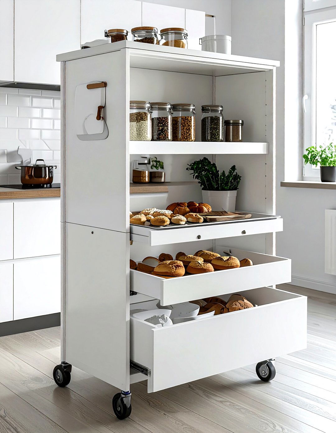 Small space baking cart - 30 kitchen baking station ideas