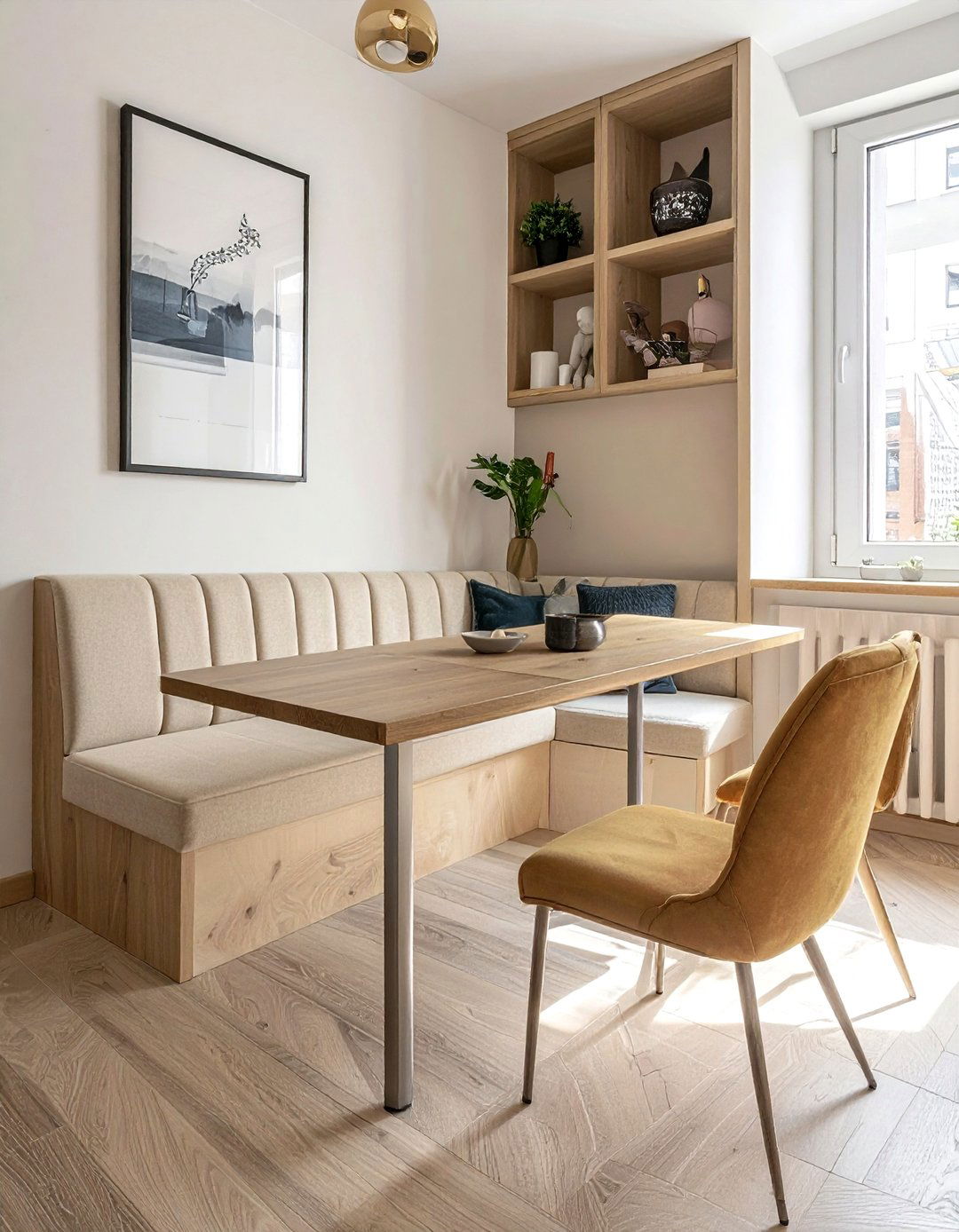 Small space dining bench - 30 tufted banquette dining ideas