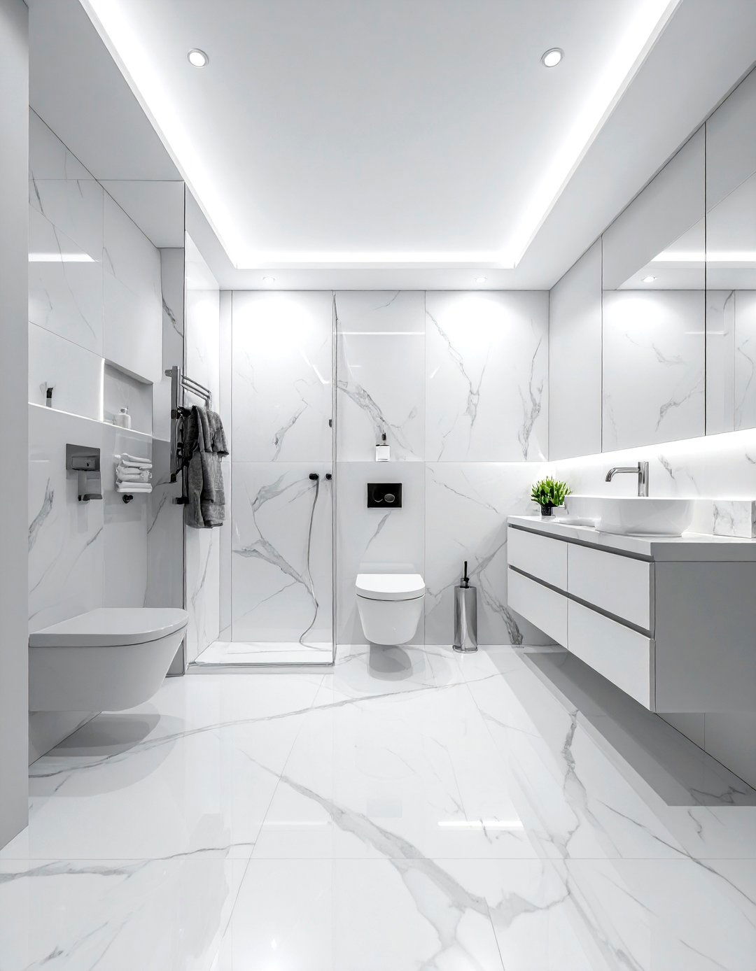 Small white marble bathroom - 30 white marble bathroom ideas