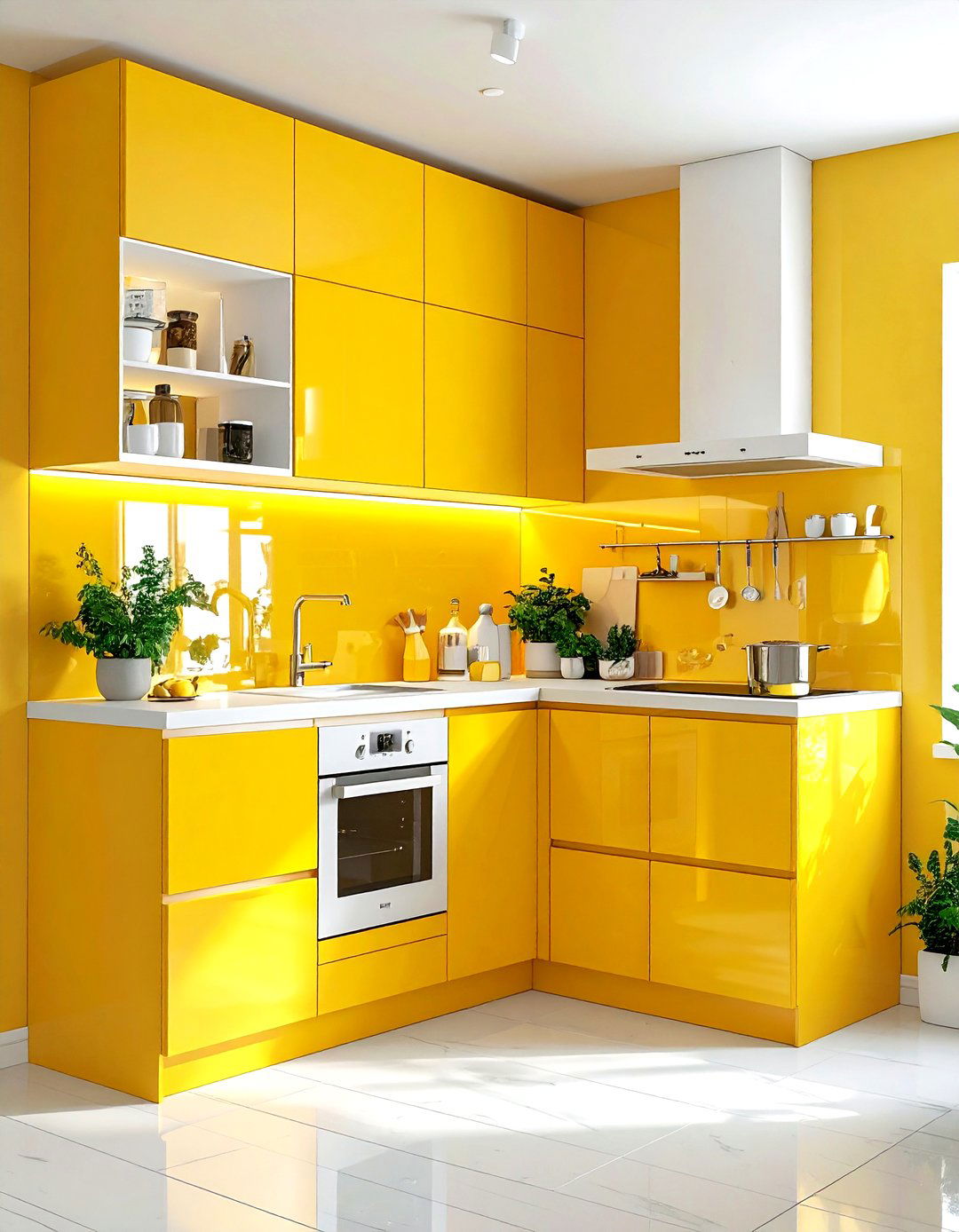 Small yellow kitchen - 30 yellow and white kitchen ideas