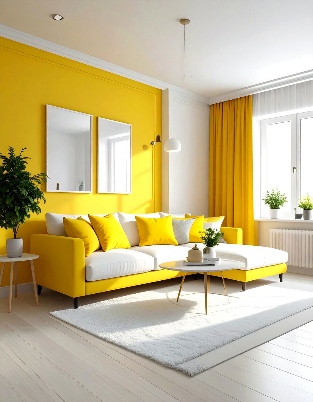 Small yellow living room - 30 yellow and white living room ideas