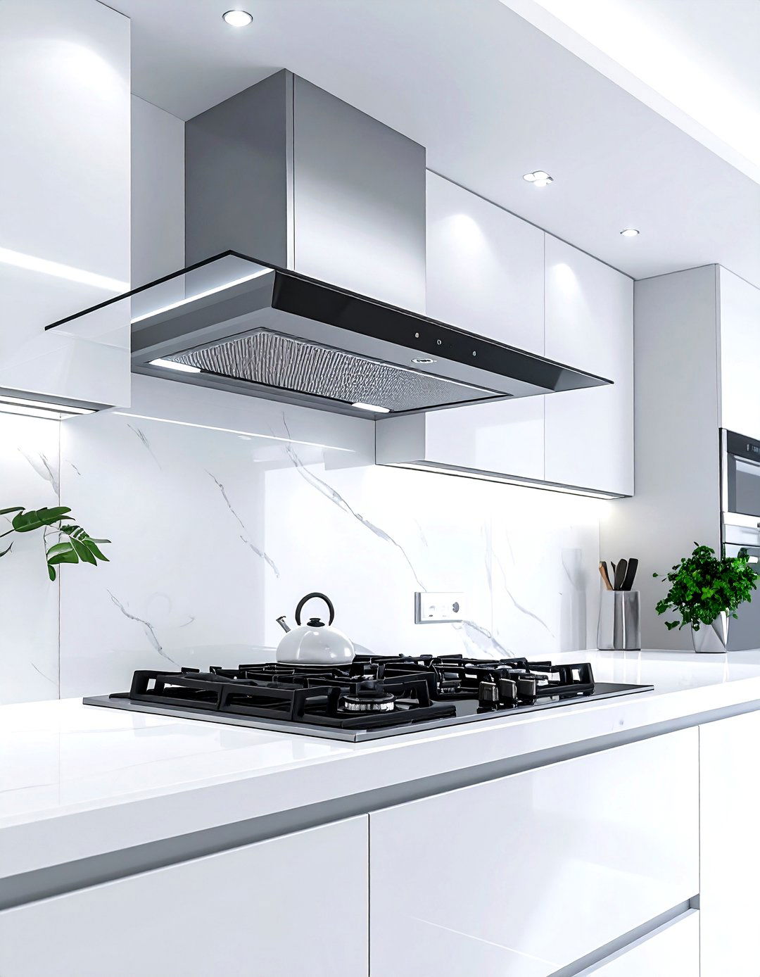 Smart Range Hood With LED Lighting - 30 under cabinet hood kitchen ideas