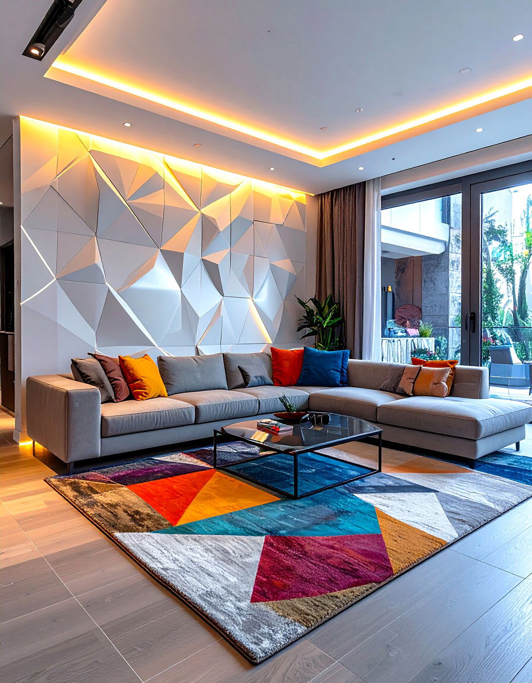 Smart led wall panel - 30 living room LED lighting ideas