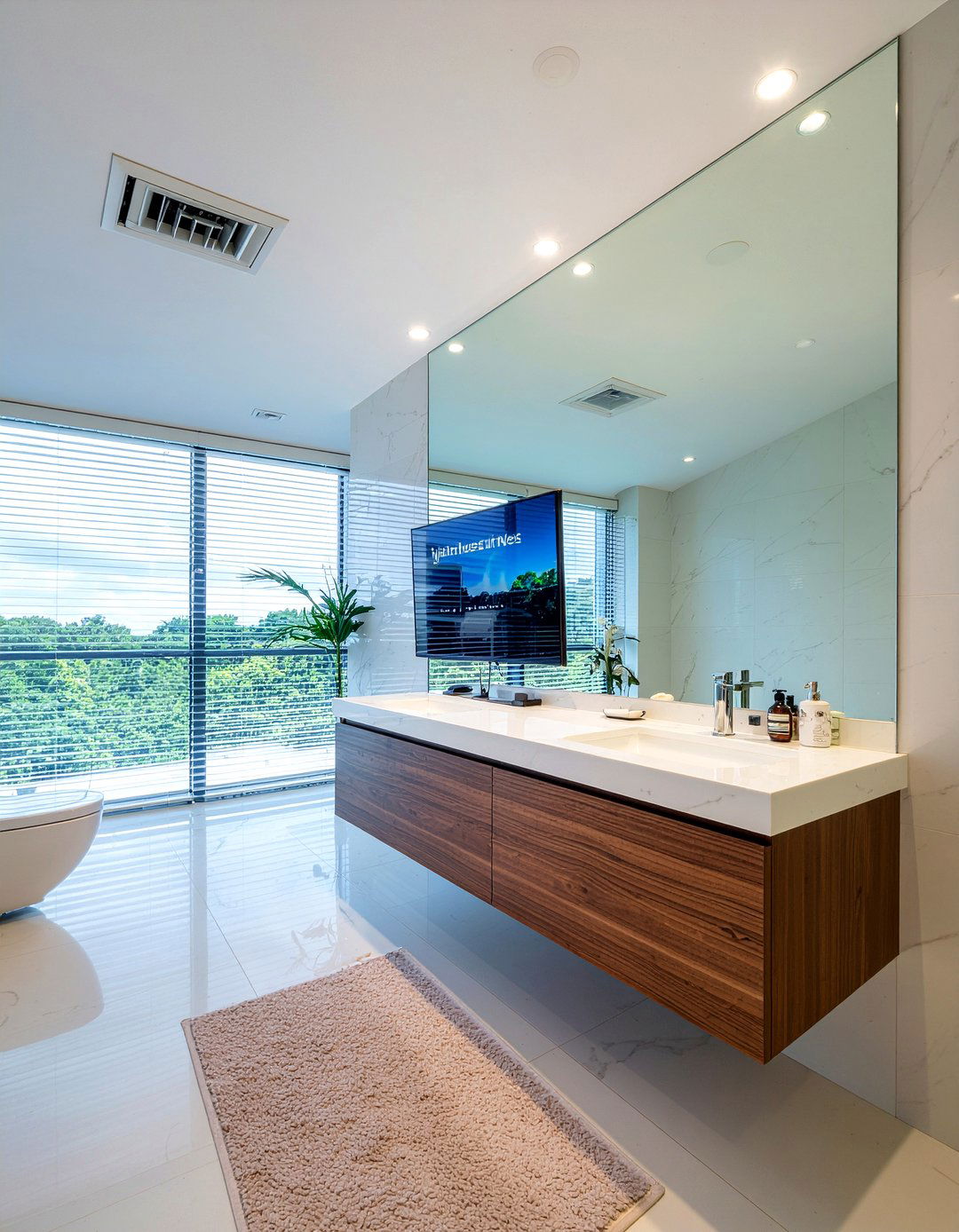 Smart mirror TV for bathroom - 30 bathroom mirror TV ideas