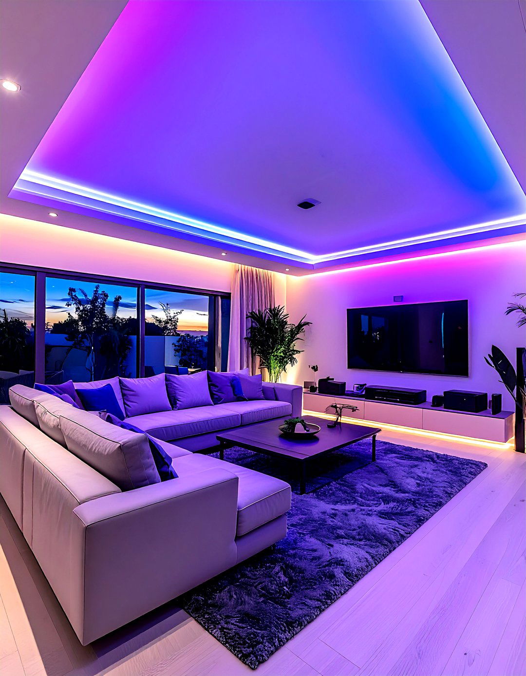 Smart rgbic led strip lights - 30 living room led strip lights ideas