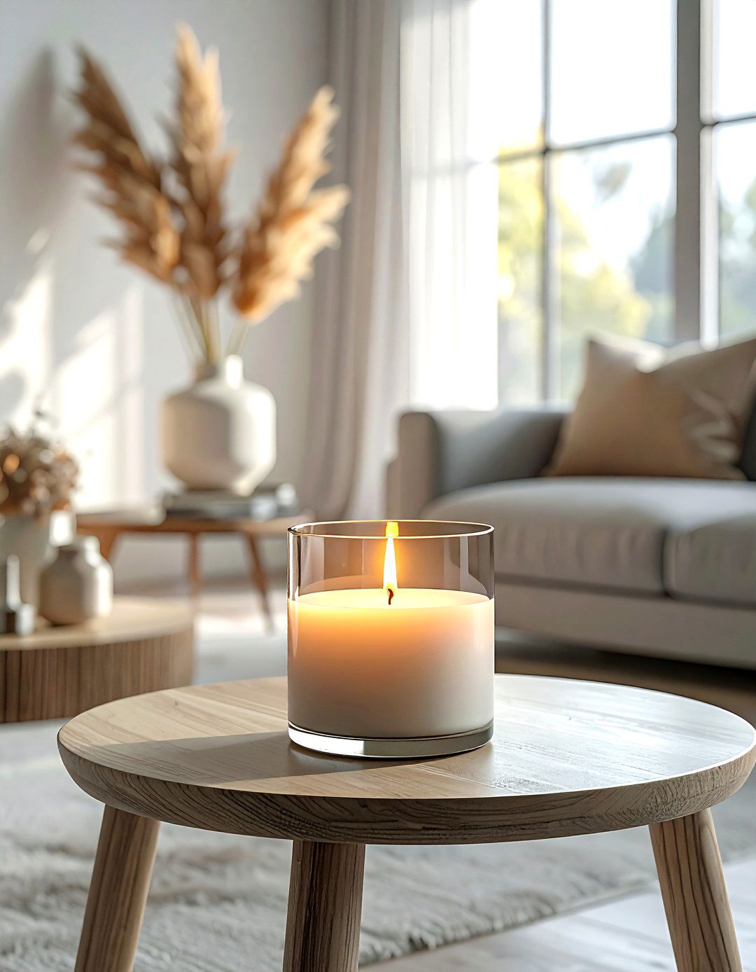 Smoke Glass Candle Holder - 30 gray living room accessories ideas