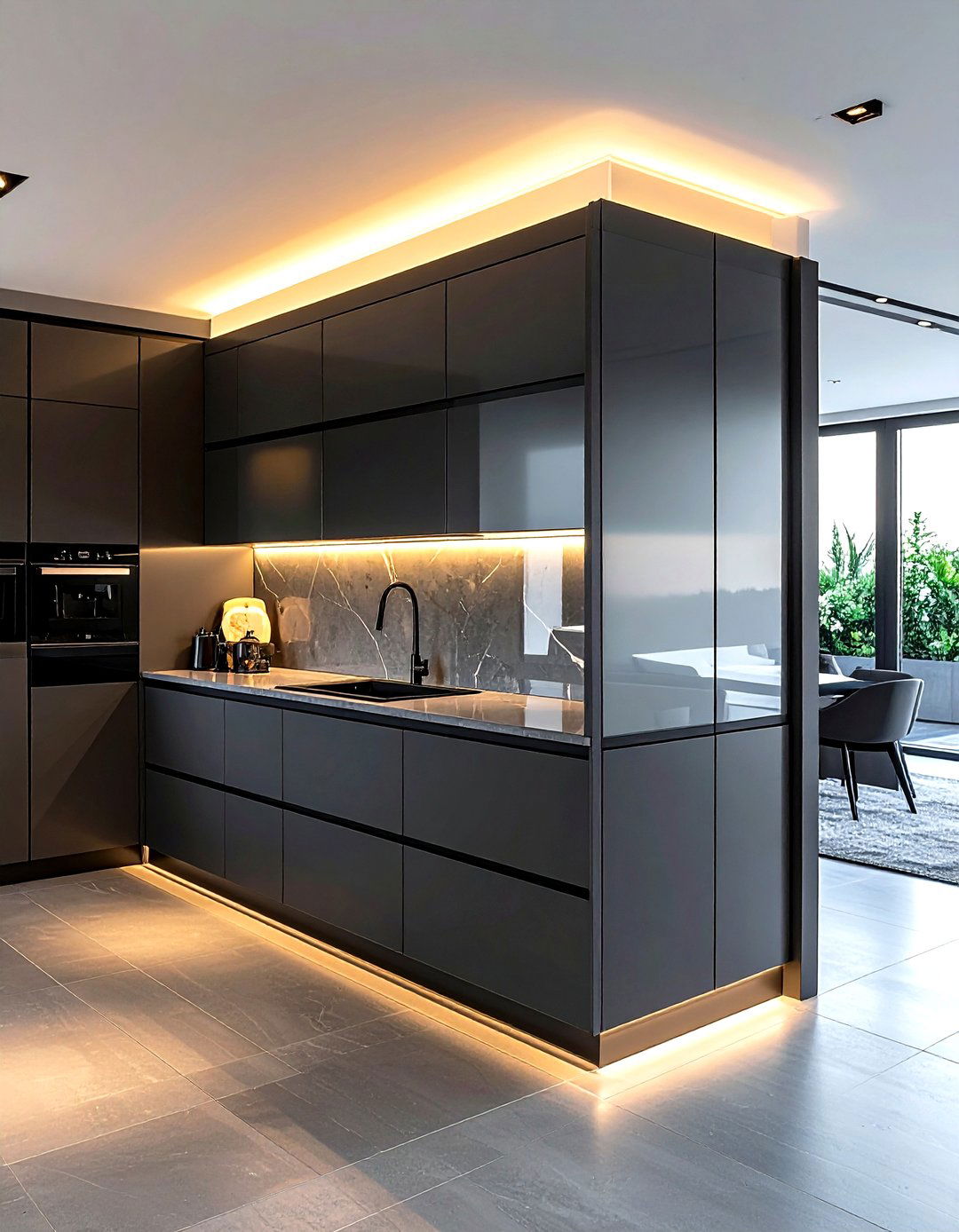 Smoked Glass Cabinet Doors - 30 kitchen glass door ideas