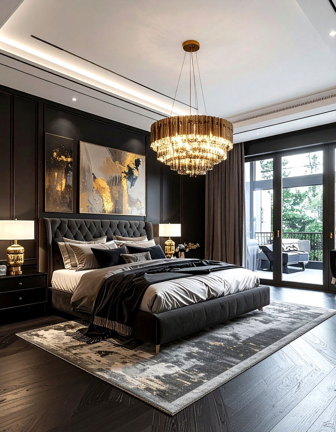 Smoked Glass Chandelier - 30 bedroom chandelier ideas