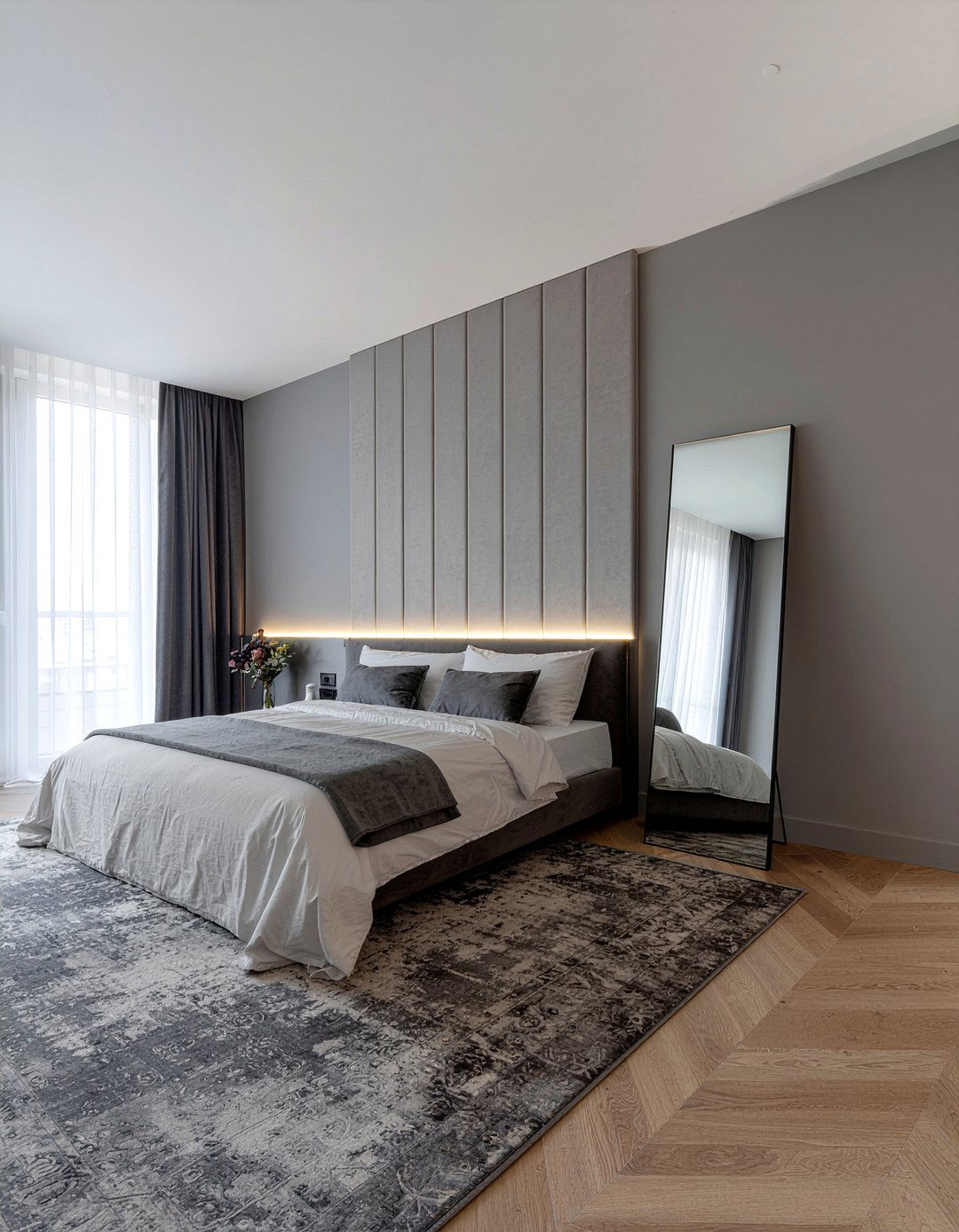 Smoked Glass Floor Mirror - 30 bedroom leaning mirrors