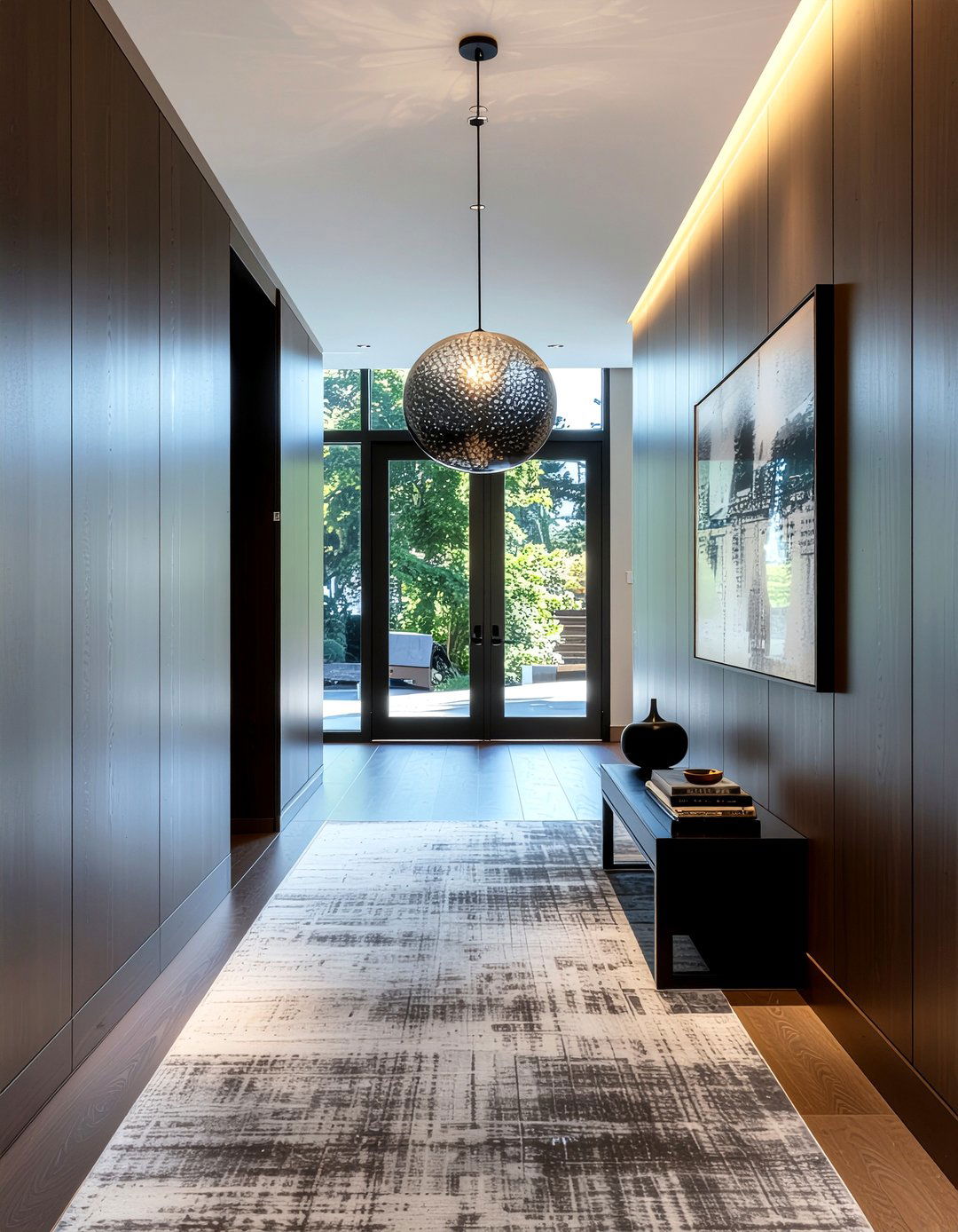 Smoked Glass Globe Light - 30 entryway lighting ideas