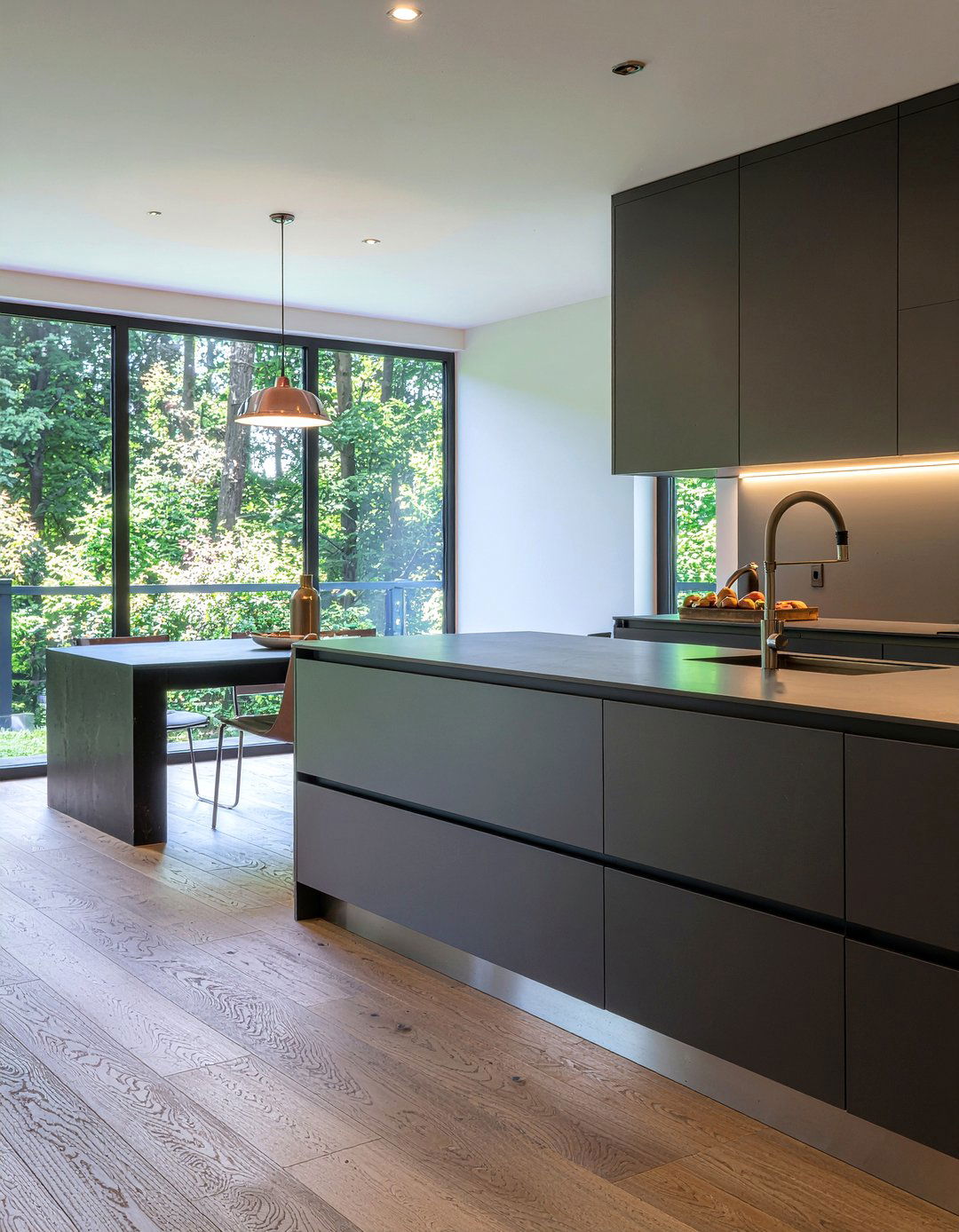 Smoked Glass Kitchen Cabinets - 30 glass front kitchen cabinet ideas