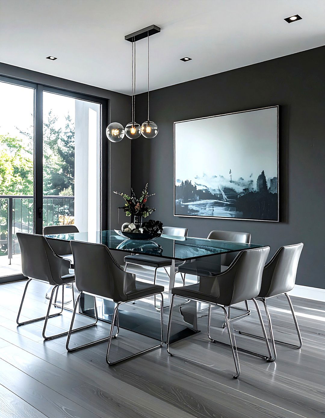 Smoked Glass Mirror - 30 grey dining room accessories ideas