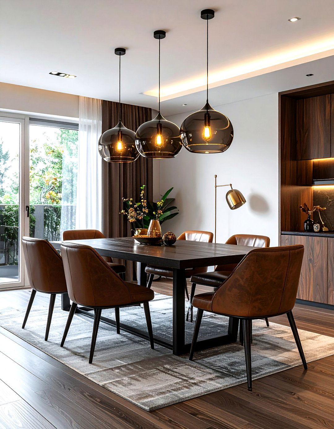 Smoked Glass Pendant - 30 dining room lighting design