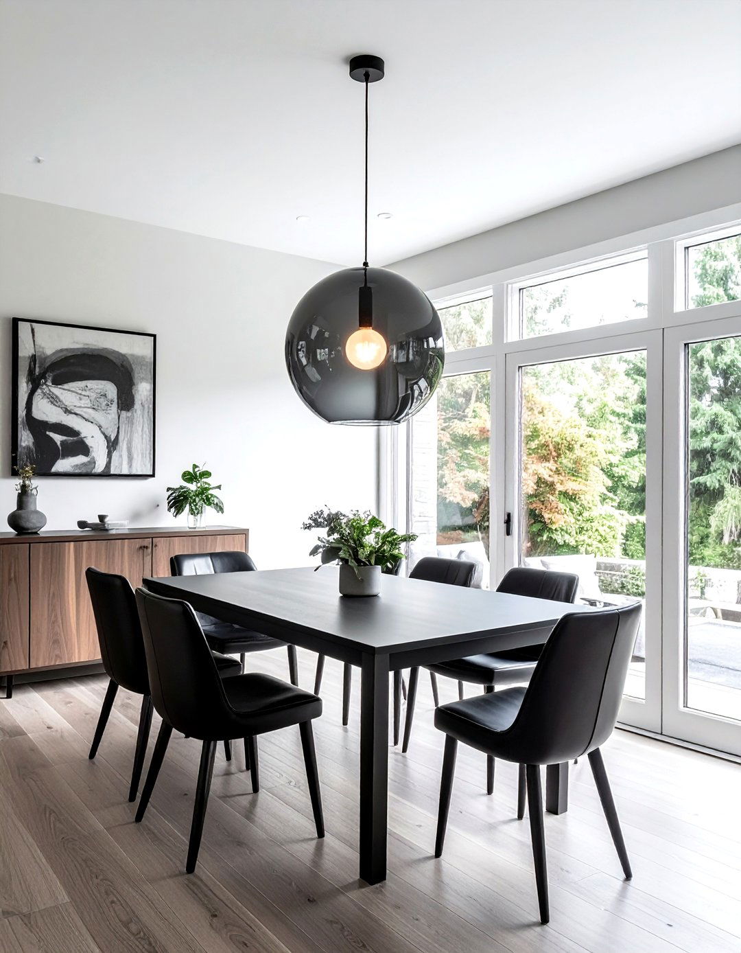 Smoked Glass Pendant - 30 single pendant dining room ideas