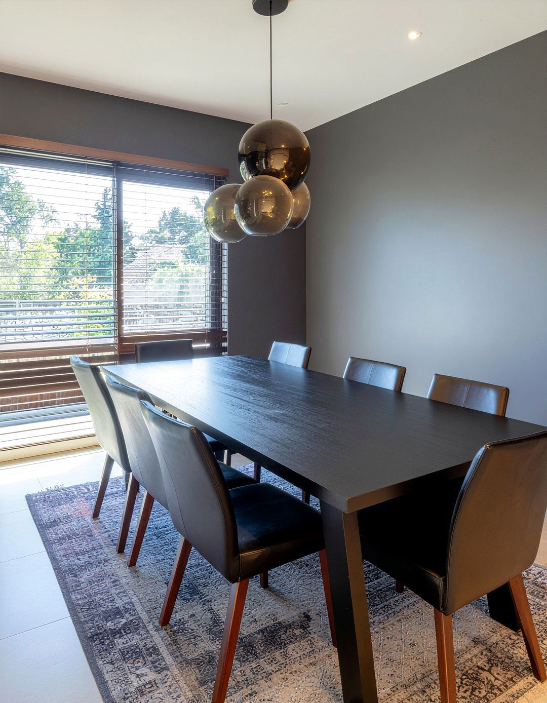 Smoked Glass Pendant Cluster - 30 multiple pendant dining room ideas