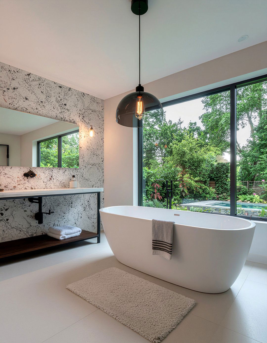 Smoked Glass Pendant - 30 bathroom pendant light ideas