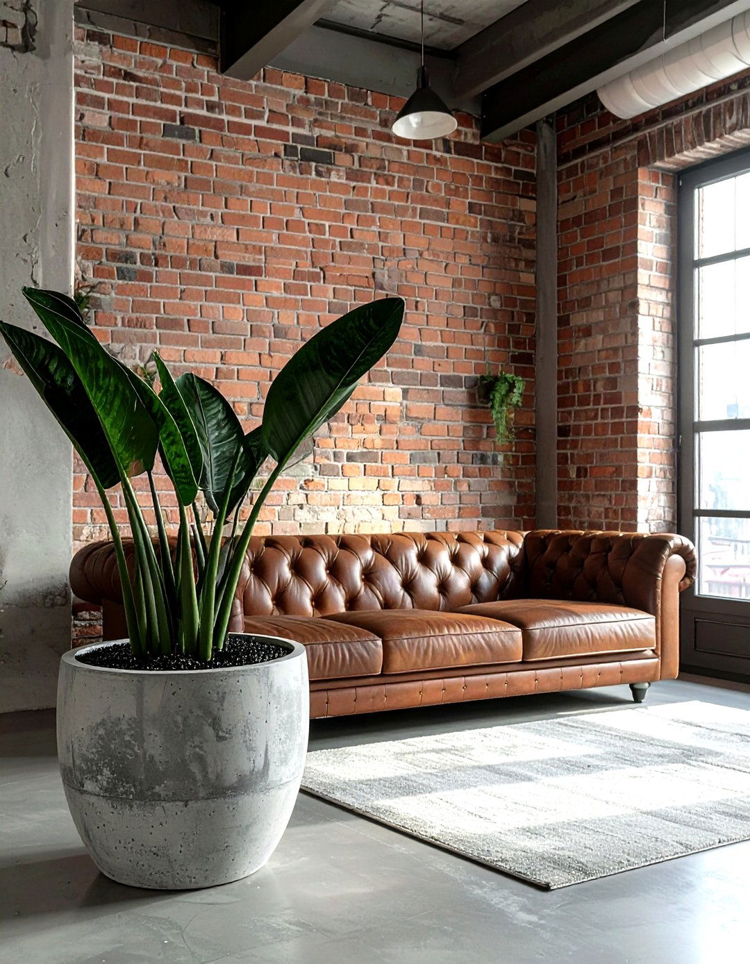 Snake Plant Concrete Planter - 30 living room snake plant ideas