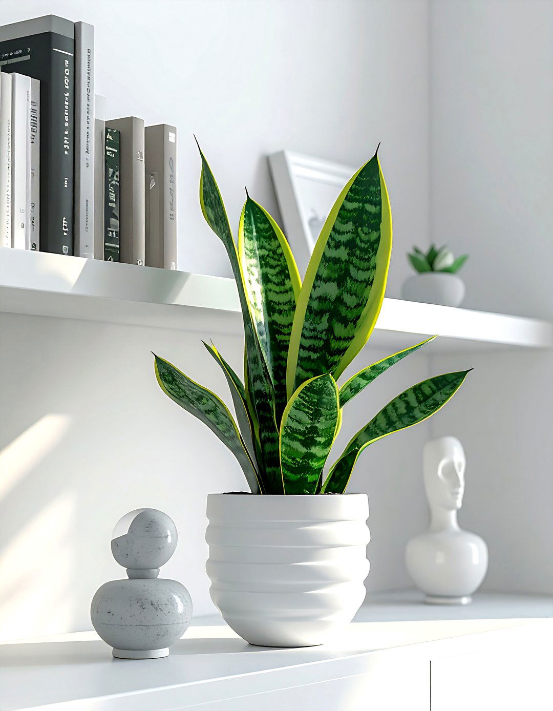 Snake plant for shelf styling - 30 snake plant ideas