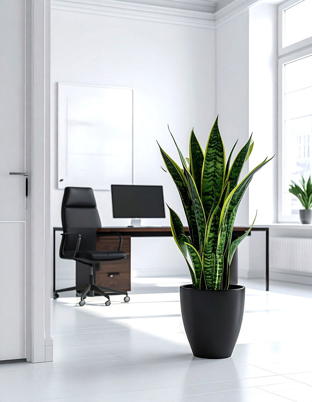 Snake plant in black pot - 30 snake plant ideas