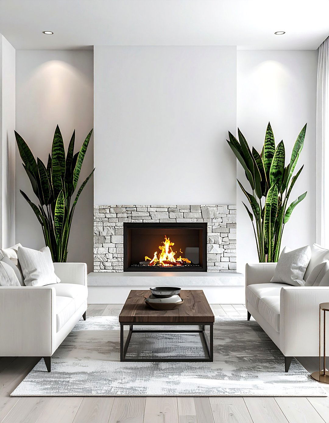 Snake plant near fireplace - 30 snake plant ideas