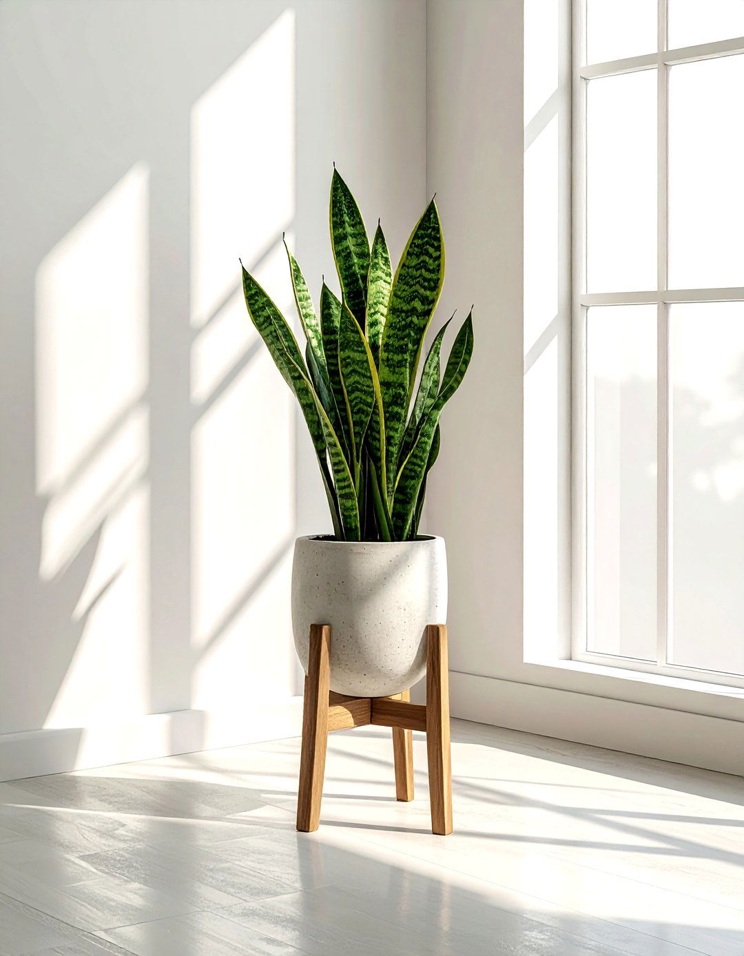 Snake plant on plant stand - 30 snake plant ideas