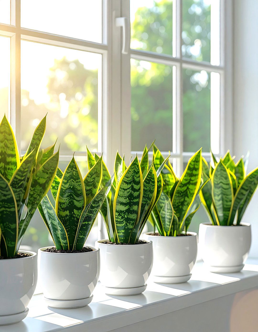 Snake plant on window sill - 30 snake plant ideas
