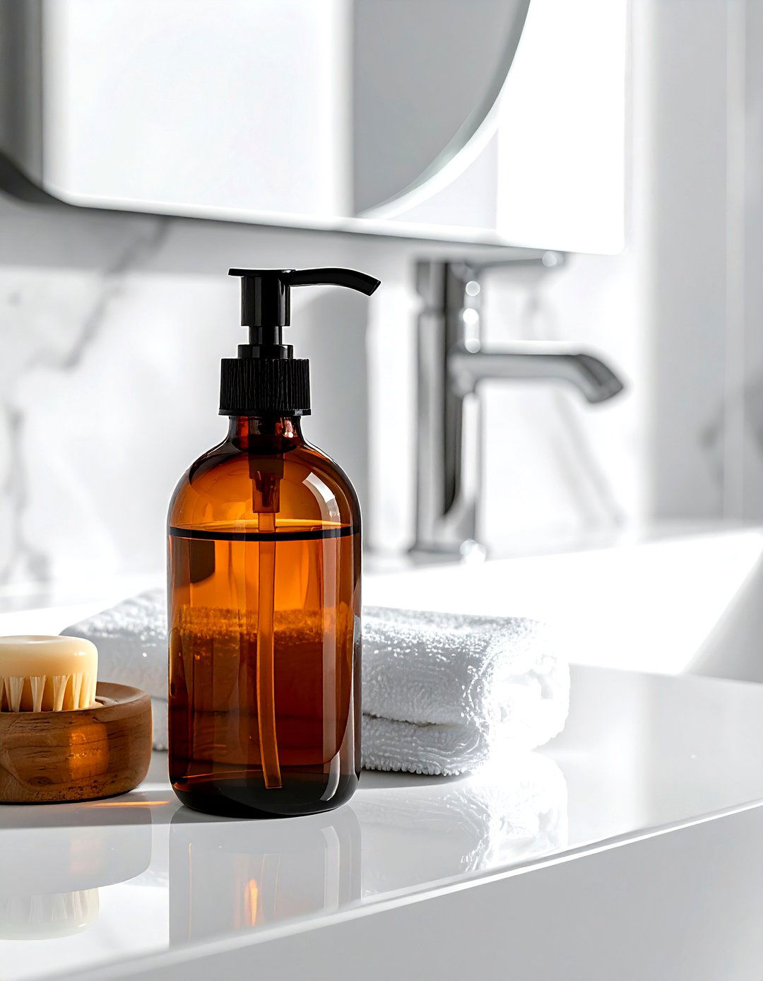 Soap Dispenser - 30 quick bathroom makeover ideas