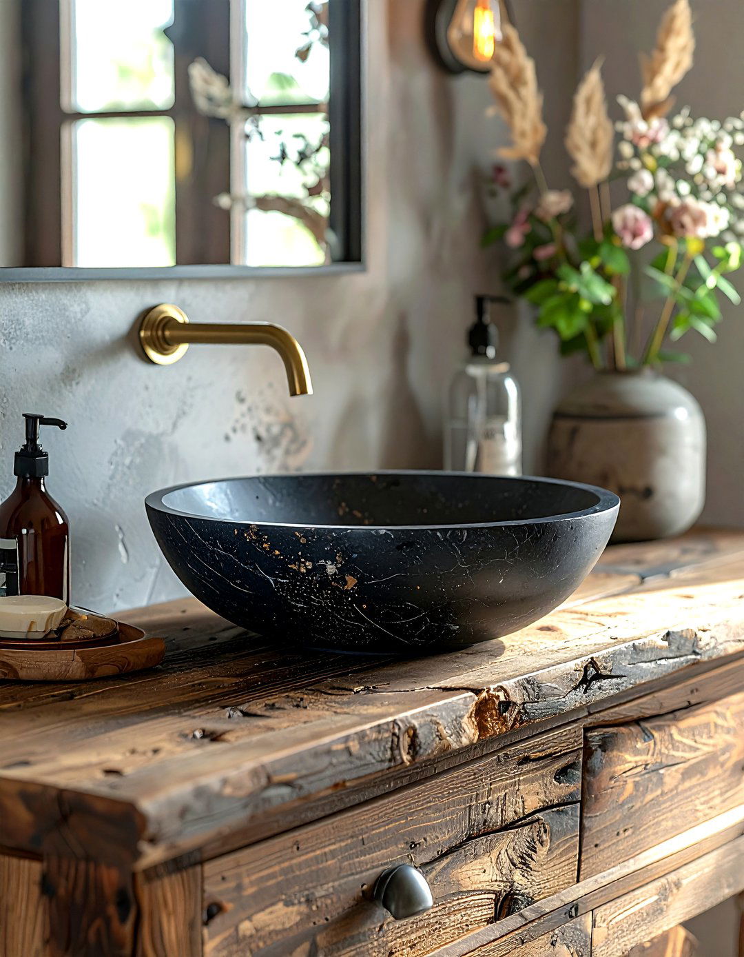 Soapstone Sink - 30 stone bathroom ideas