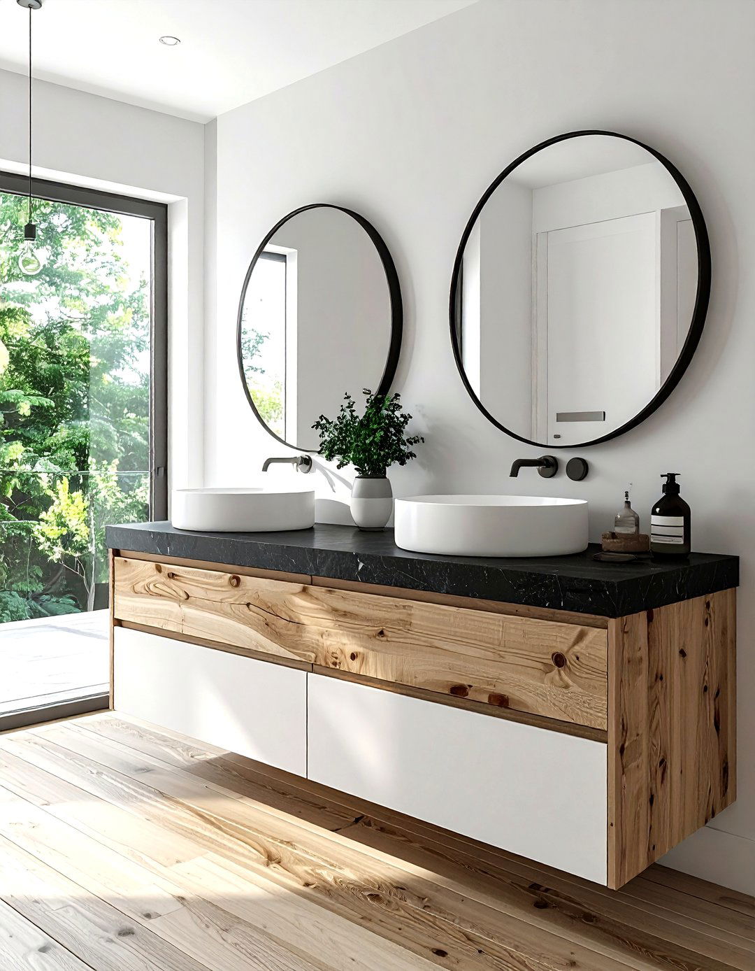 Soapstone and wood vanity - 30 soapstone bathroom ideas