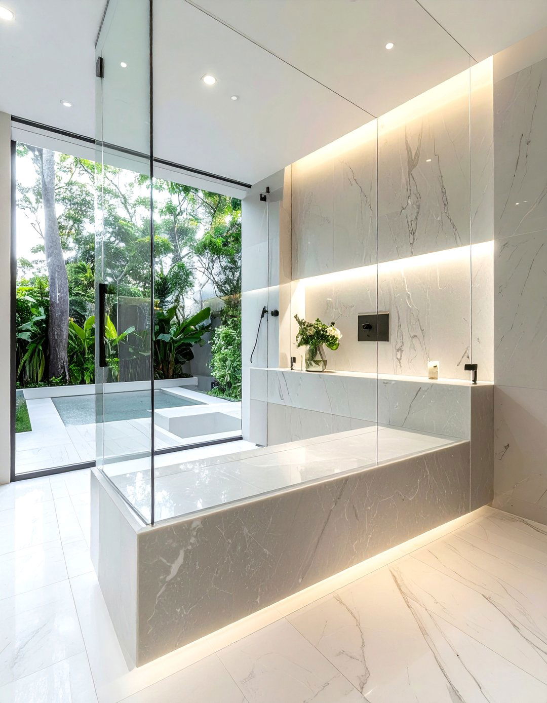 Soapstone bench seat - 30 soapstone bathroom ideas