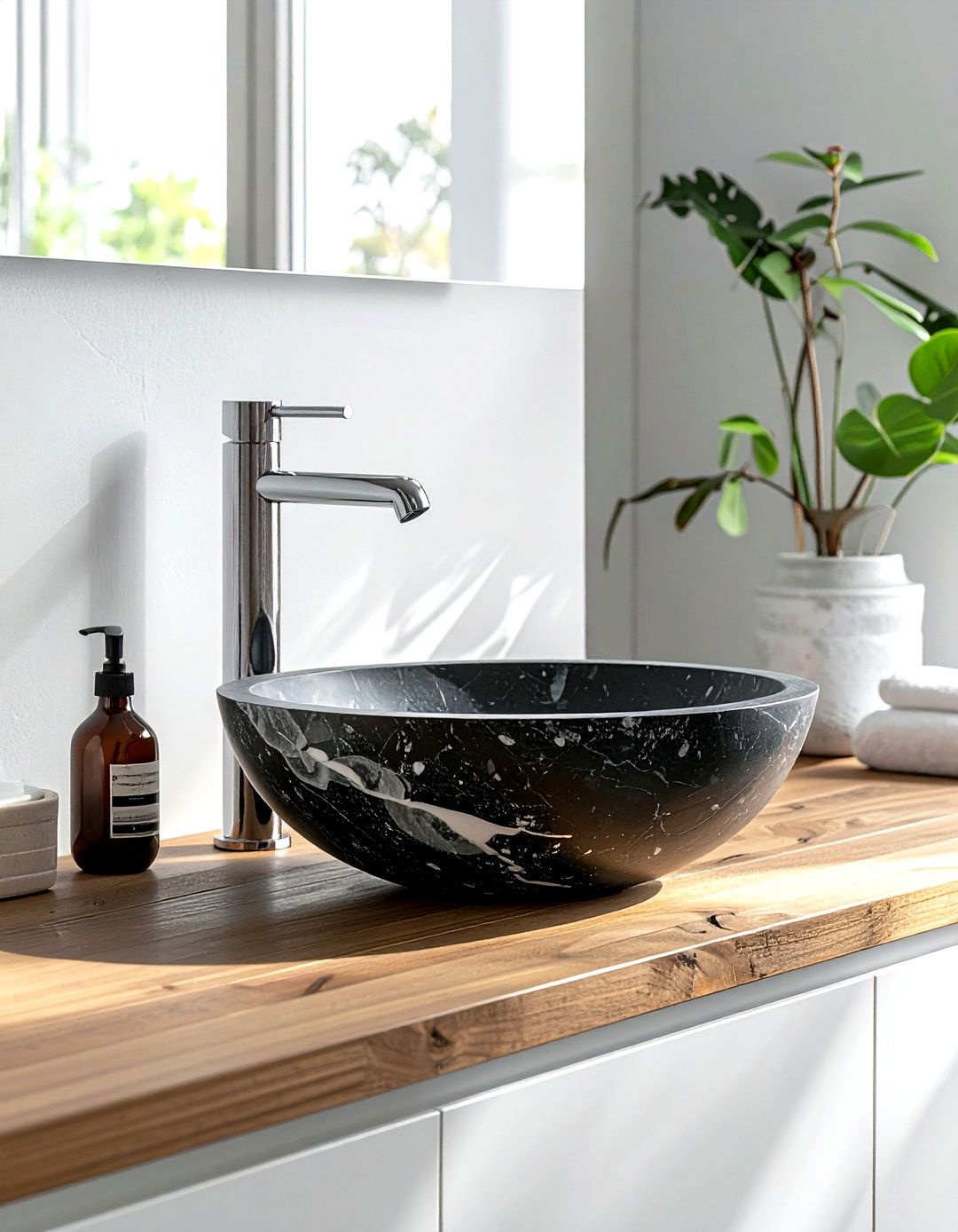 Soapstone vessel sink - 30 soapstone bathroom ideas