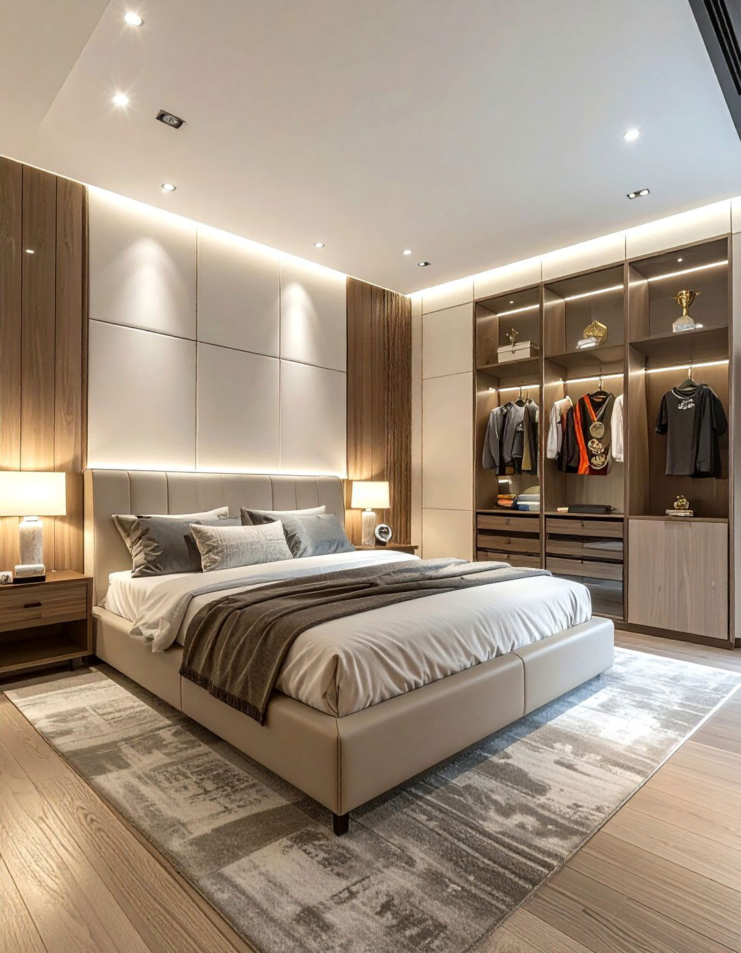 Soccer trophy room bedroom display - 30 soccer bedroom ideas