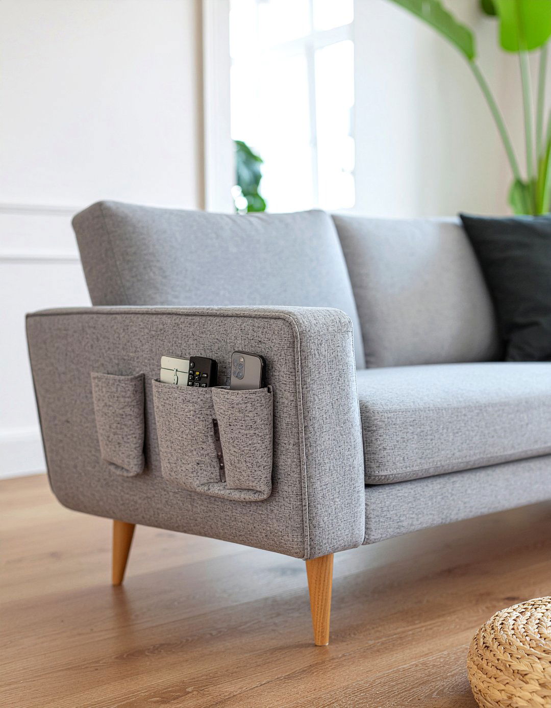 Sofa Armrest Caddy - 30 living room remote control storage ideas