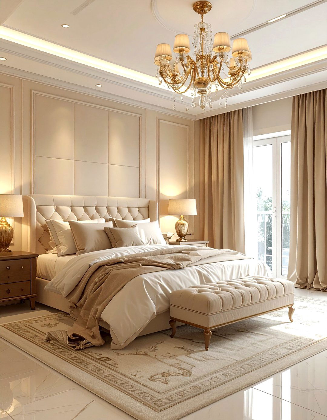 Soft Beige Lighting Bedroom - 30 traditional beige bedroom ideas