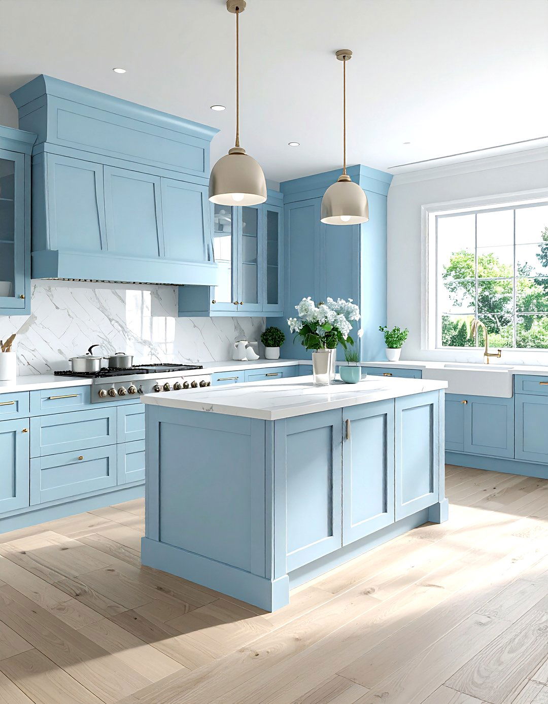 Soft Blue Kitchen Cabinets - 30 serene kitchen ideas