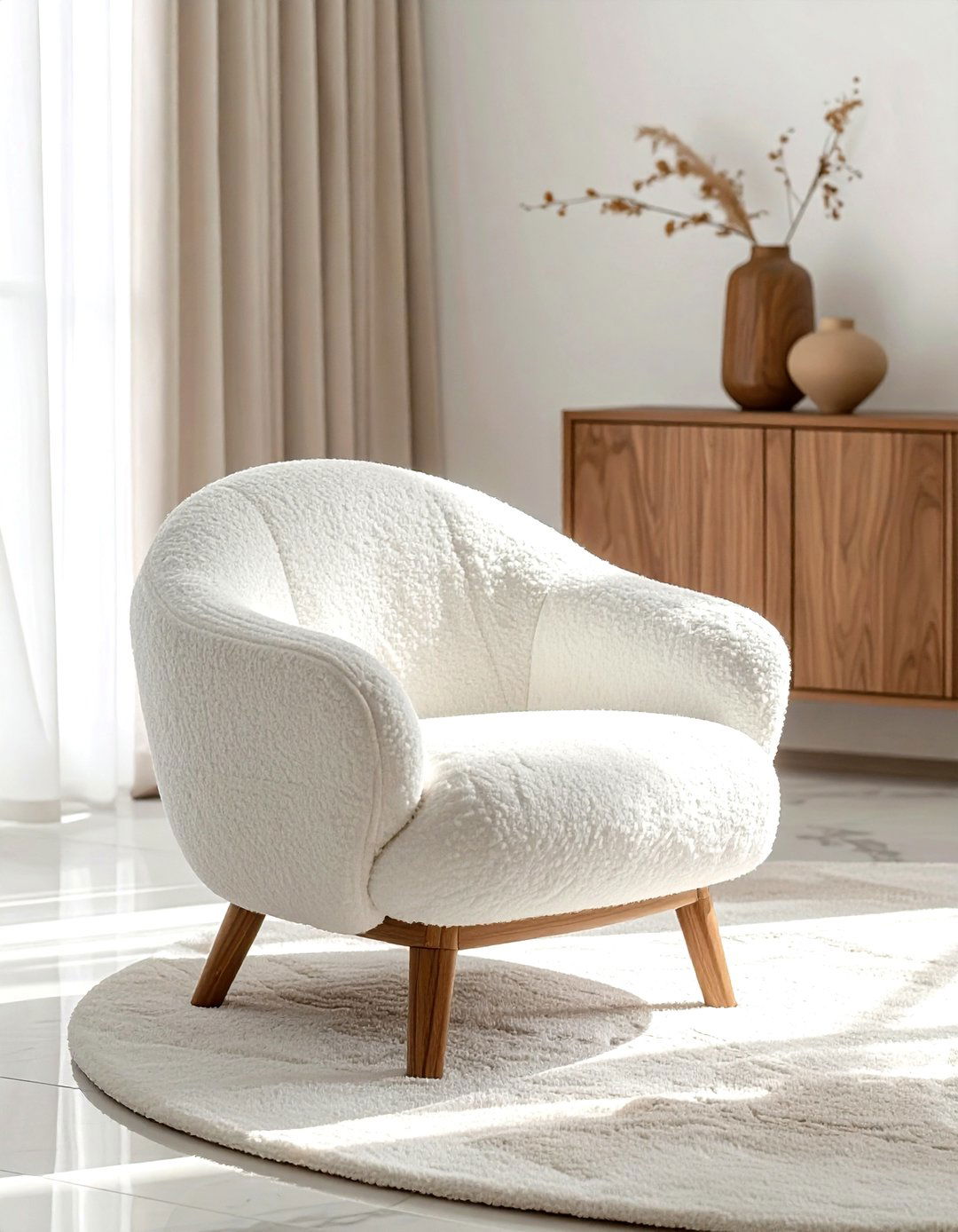 Soft Boucle chair - 30 warm decor ideas